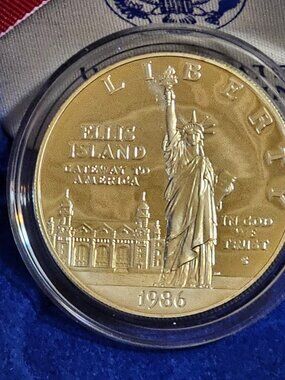 1986 S Liberty Ellis Island Silver Dollar Proof - great toning must see